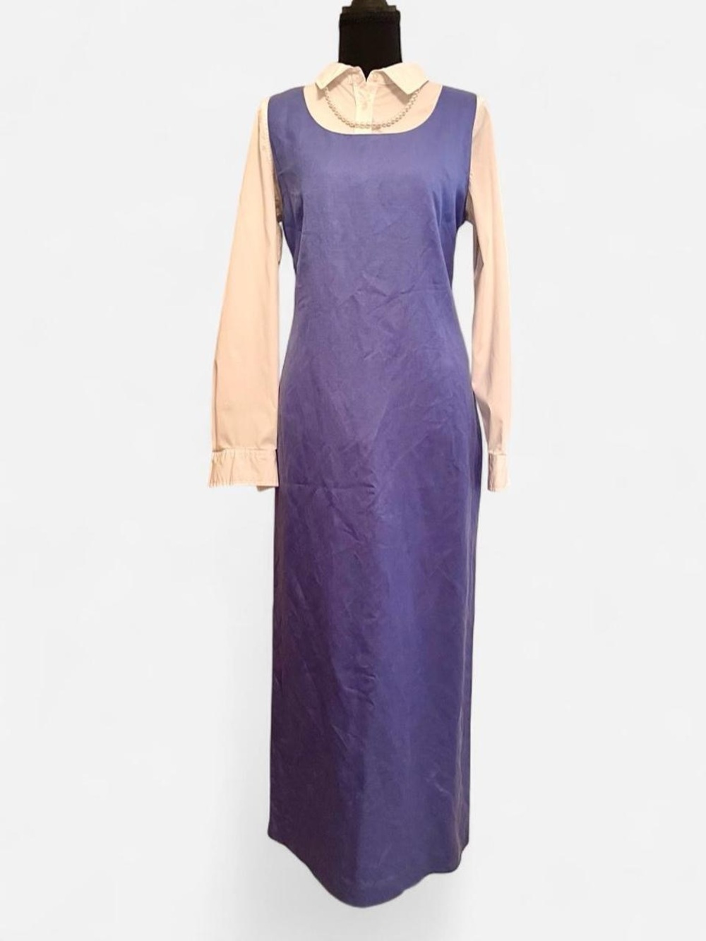 Vintage 1990s Jessica Howard Purple Sleeveless Linen Blend Maxi Dress NWT
